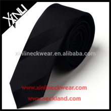 100% Handarbeit Trockenreinigung Nur Jacquard Woven Black Silk Slim Tie